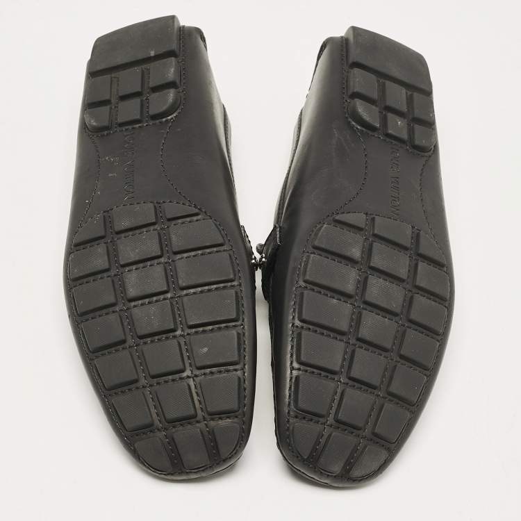 Pre Owned Louis Vuitton Black Leather Monte Carlo Loafers Size 44