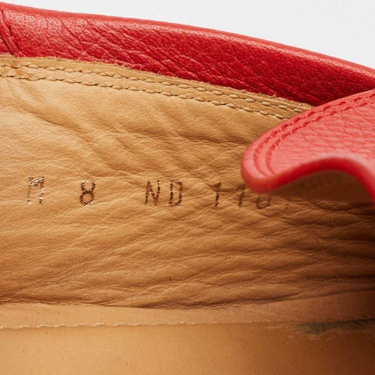 مملوكة مسبقًا Louis Vuitton Red  Leather Hockeheim Loafers Size 42