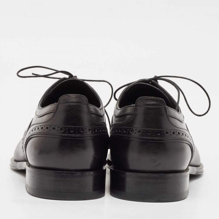 Pre Owned Louis Vuitton Black Leather Lace Up Derby Size 41