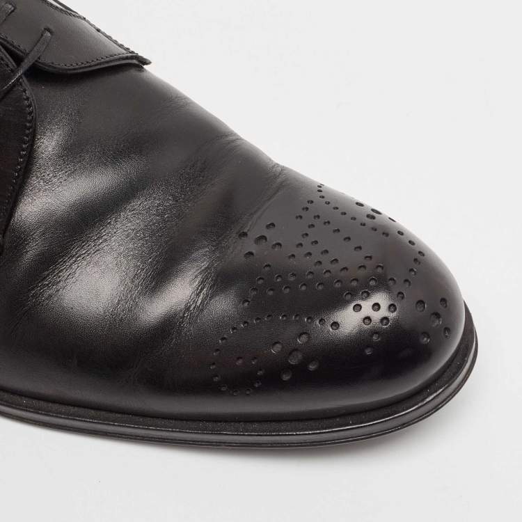 Pre Owned Louis Vuitton Black Leather Lace Up Derby Size 41
