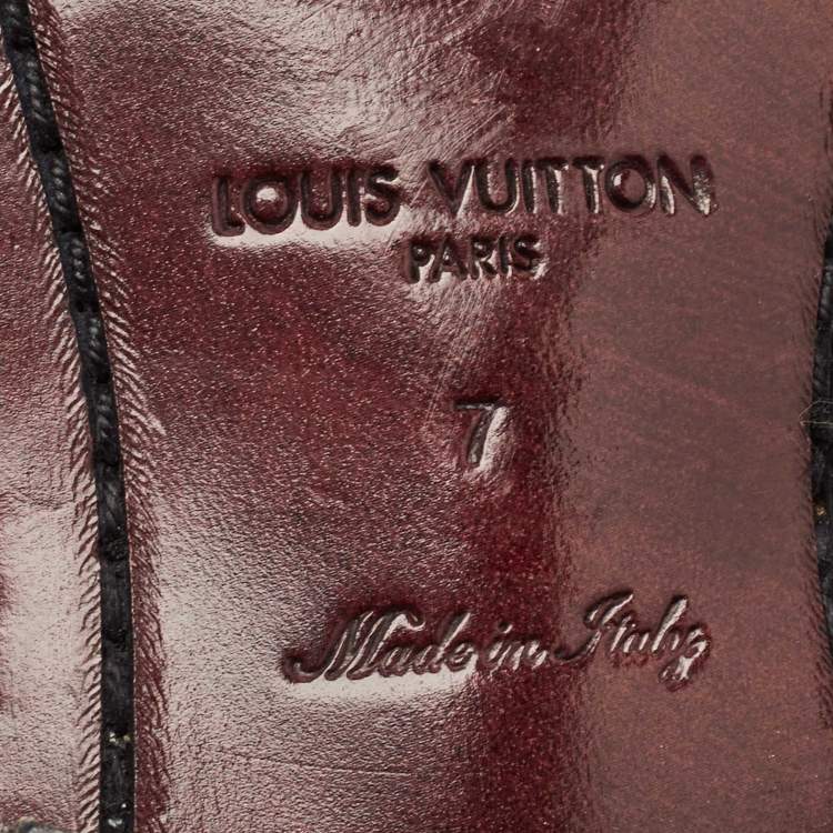 Pre Owned Louis Vuitton Black Leather Lace Up Derby Size 41