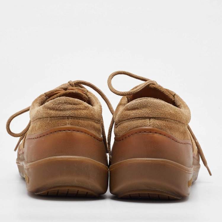 Pre Owned Louis Vuitton Light Brown Suede Lace Up Oxfords Size 40