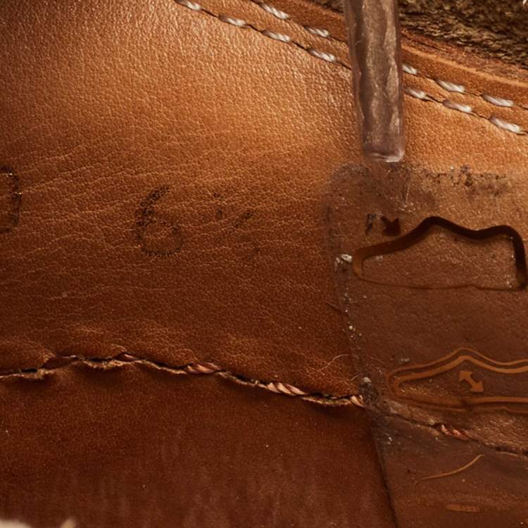 Pre Owned Louis Vuitton Light Brown Suede Lace Up Oxfords Size 40