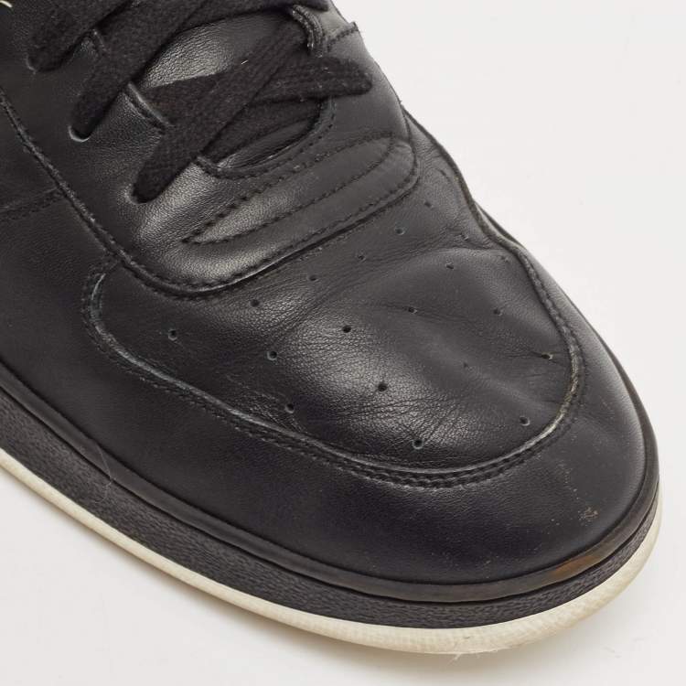 Pre Owned Louis Vuitton Black Leather Rivoli High Top Sneakers Size 43
