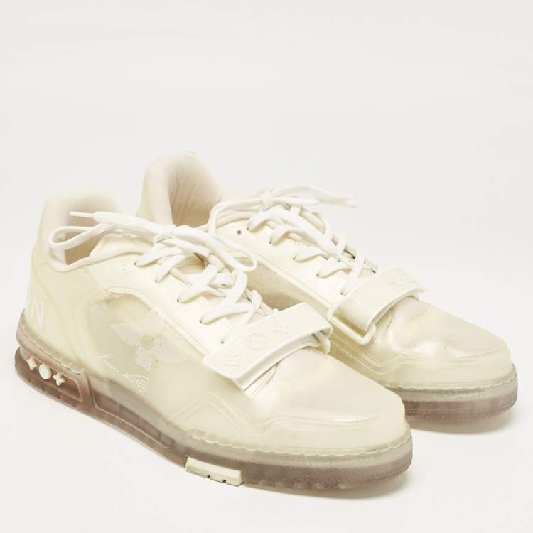 Pre Owned Louis Vuitton Transparent PVC LV Trainer Sneakers Size 44