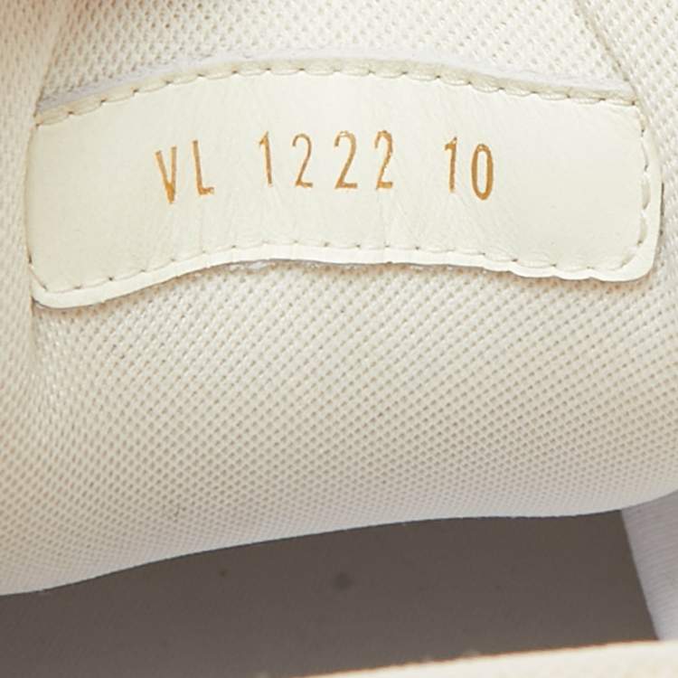 Pre Owned Louis Vuitton White Leather LV Trainer Maxi Sneakers Size 44