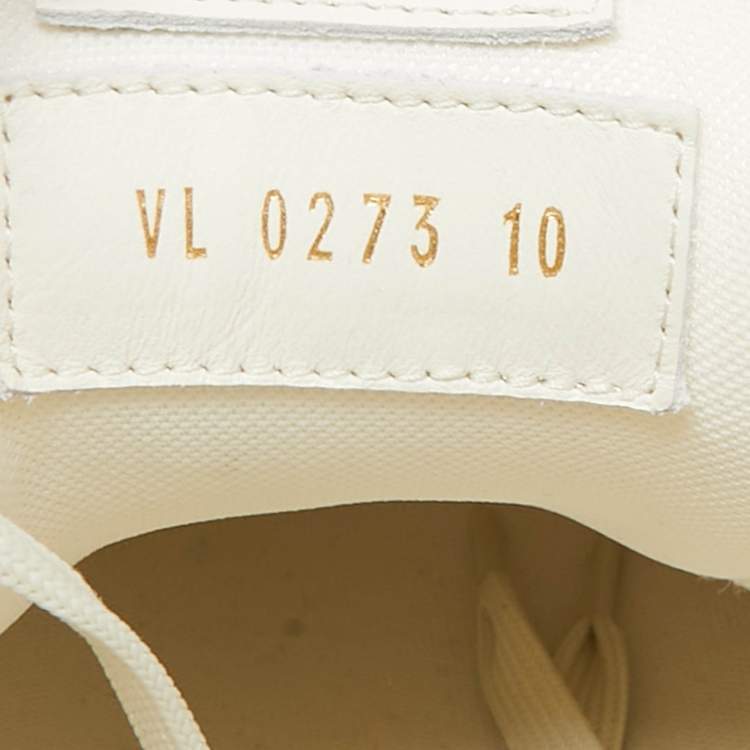 مملوكة مسبقًا Louis Vuitton Green/White Damier Leather LV Trainer Sneakers Size 44