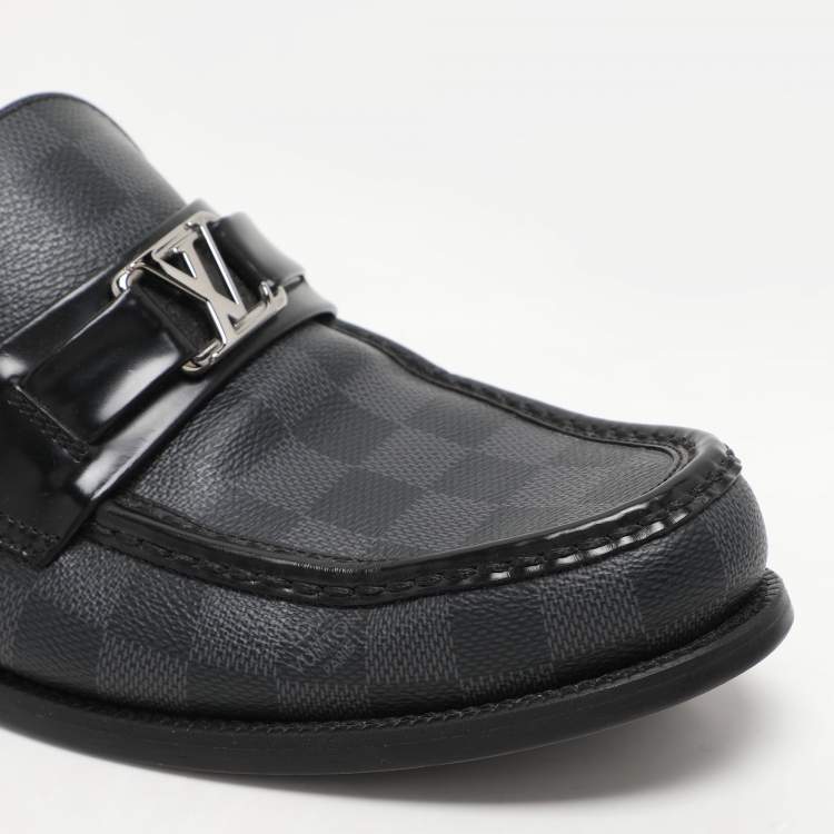مملوكة مسبقًا Louis Vuitton Damier Graphite Canvas and Leather Major Loafers Size 42