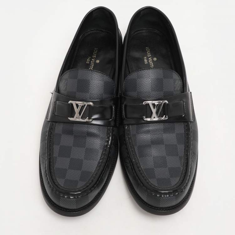 مملوكة مسبقًا Louis Vuitton Damier Graphite Canvas and Leather Major Loafers Size 42