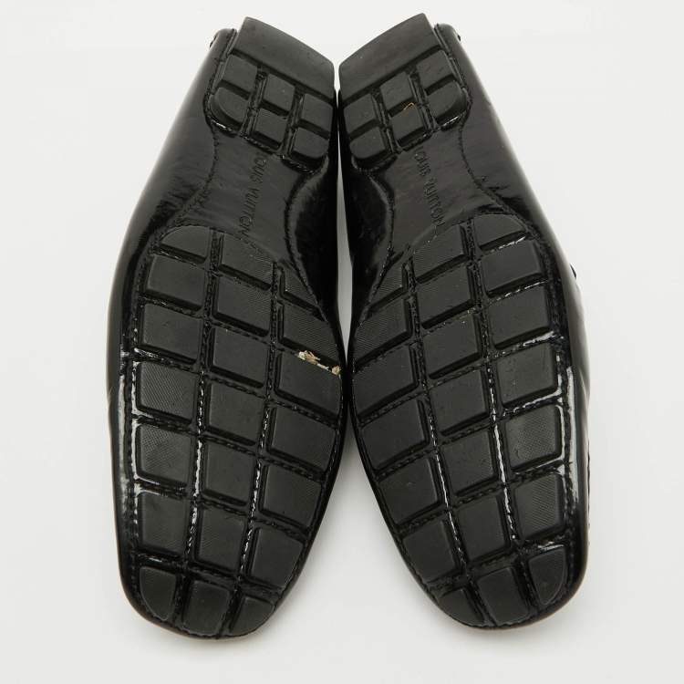 Pre Owned Louis Vuitton Black Patent Leather Monte Carlo Loafers Size 44.5