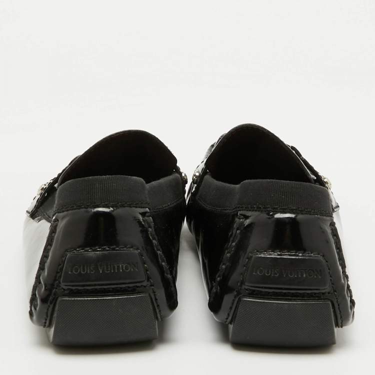 Pre Owned Louis Vuitton Black Patent Leather Monte Carlo Loafers Size 44.5