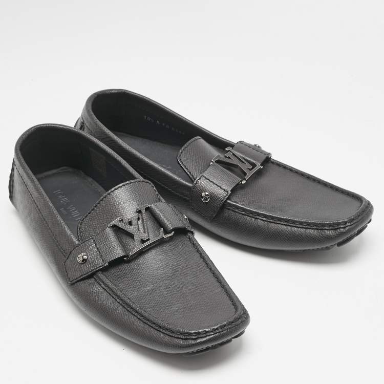 Pre Owned Louis Vuitton Black Leather Monte Carlo Loafers Size 44.5