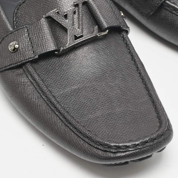 Pre Owned Louis Vuitton Black Leather Monte Carlo Loafers Size 44.5