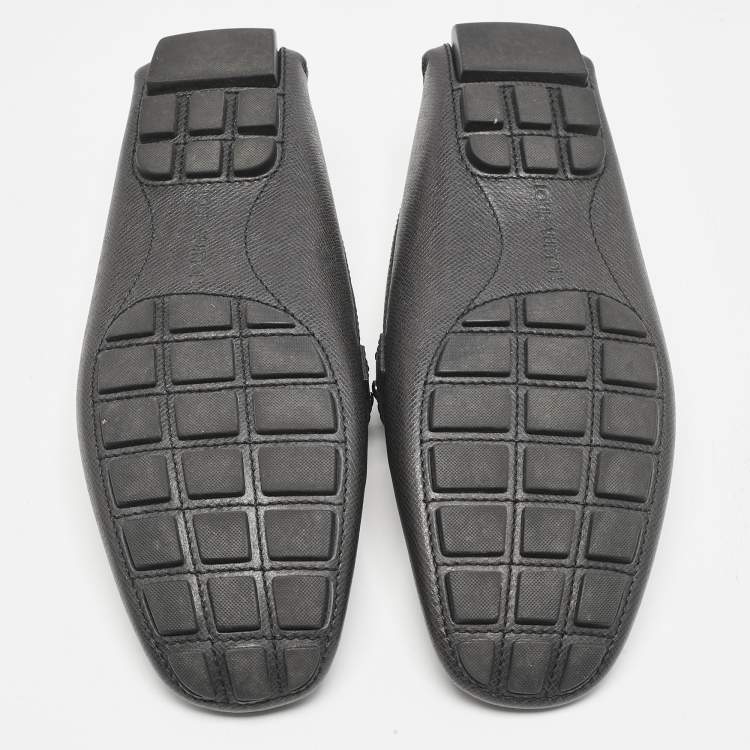 Pre Owned Louis Vuitton Black Leather Monte Carlo Loafers Size 44.5