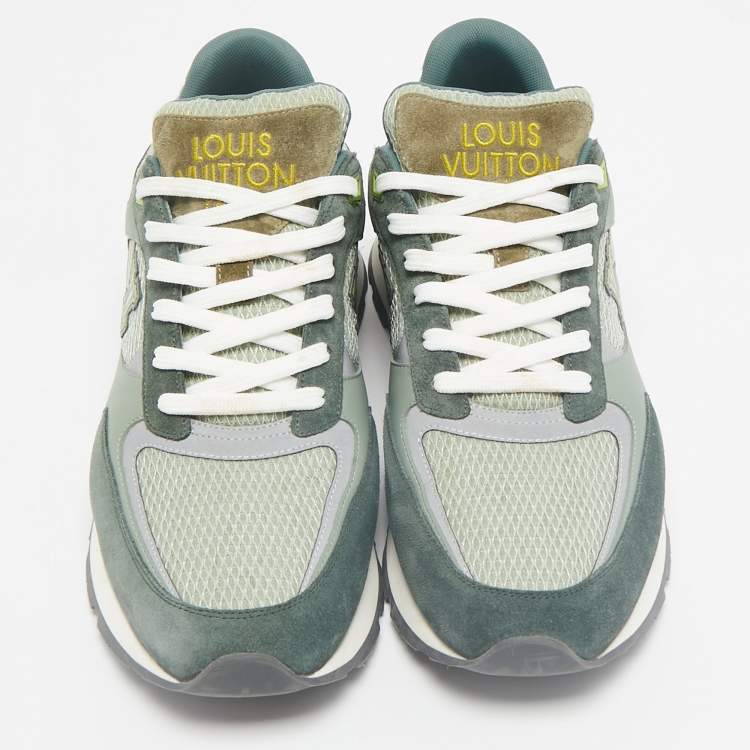 Pre Owned Louis Vuitton Multicolor Suede and Mesh Run Away Low-Top Sneakers Size 43