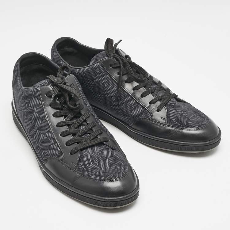 Pre Owned Louis Vuitton Damier Graphite Nylon and Leather Offshore Sneakers Size 42.5