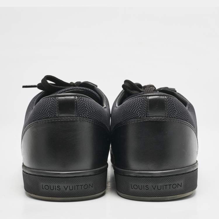 Pre Owned Louis Vuitton Damier Graphite Nylon and Leather Offshore Sneakers Size 42.5