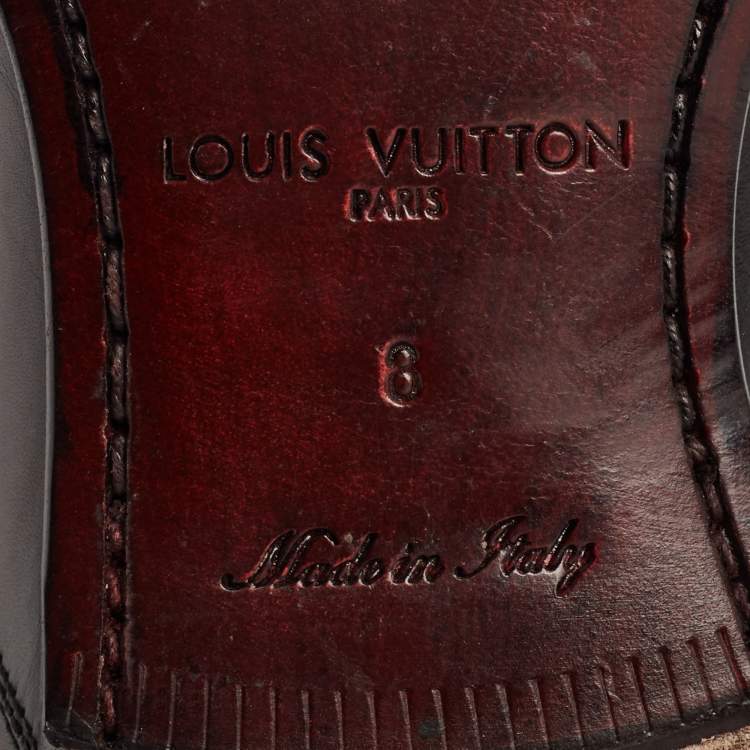 Pre Owned Louis Vuitton Black Leather Greenwich Ankle Boots Size 42
