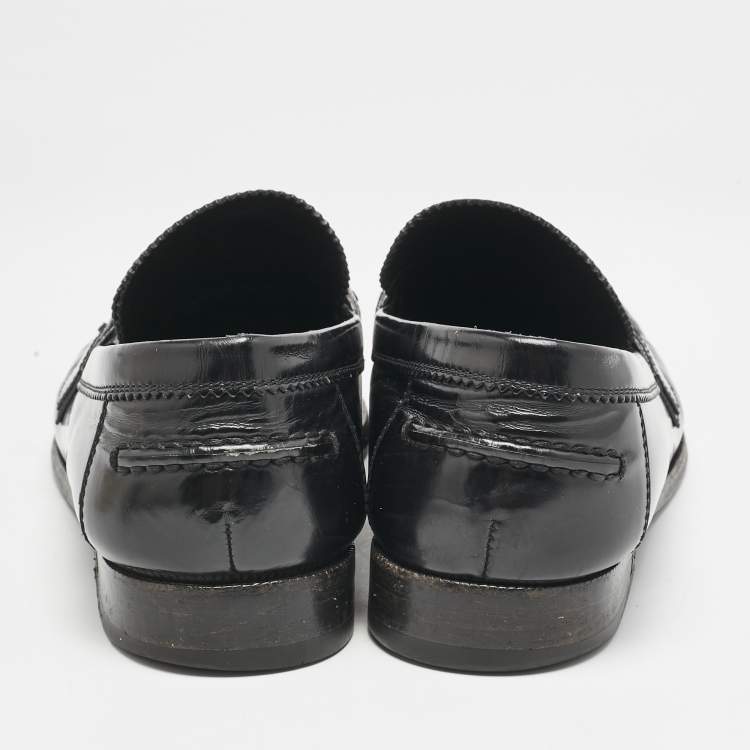 Pre Owned Louis Vuitton Black Leather Major Loafers Size 42.5