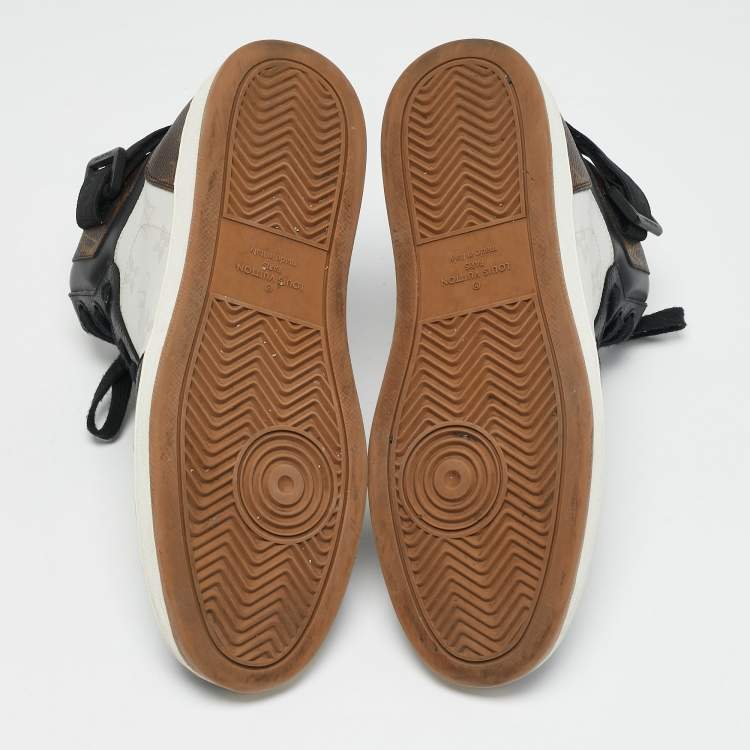 Pre Owned Louis Vuitton Multicolor Monogram Canvas and Leather Rivoli Sneakers Size 40.5