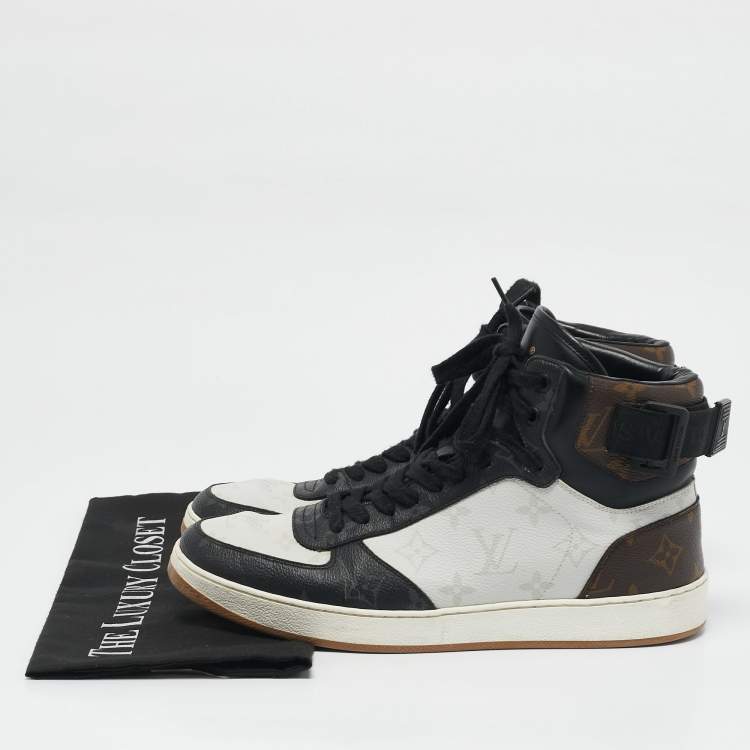 Pre Owned Louis Vuitton Multicolor Monogram Canvas and Leather Rivoli Sneakers Size 40.5