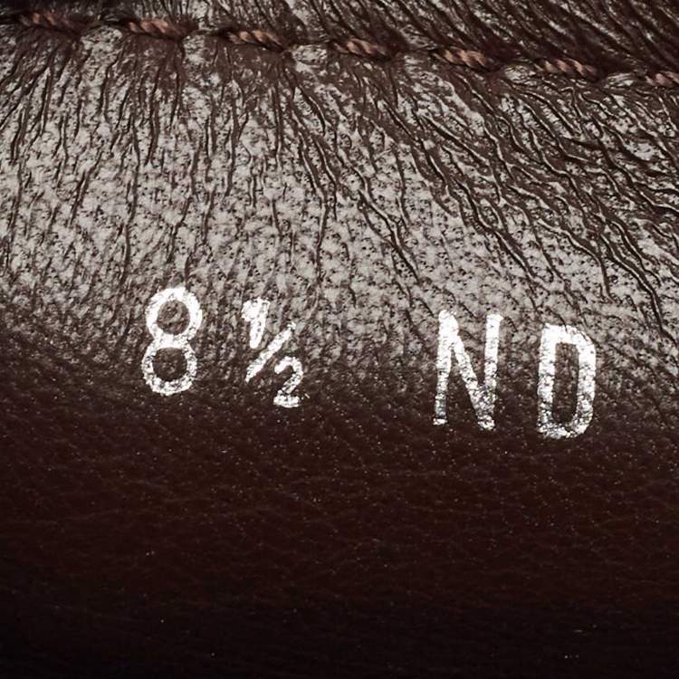 Pre Owned Louis Vuitton Dark Brown Damier Embossed Leather Hockenheim Slip On Loafers Size 42.5