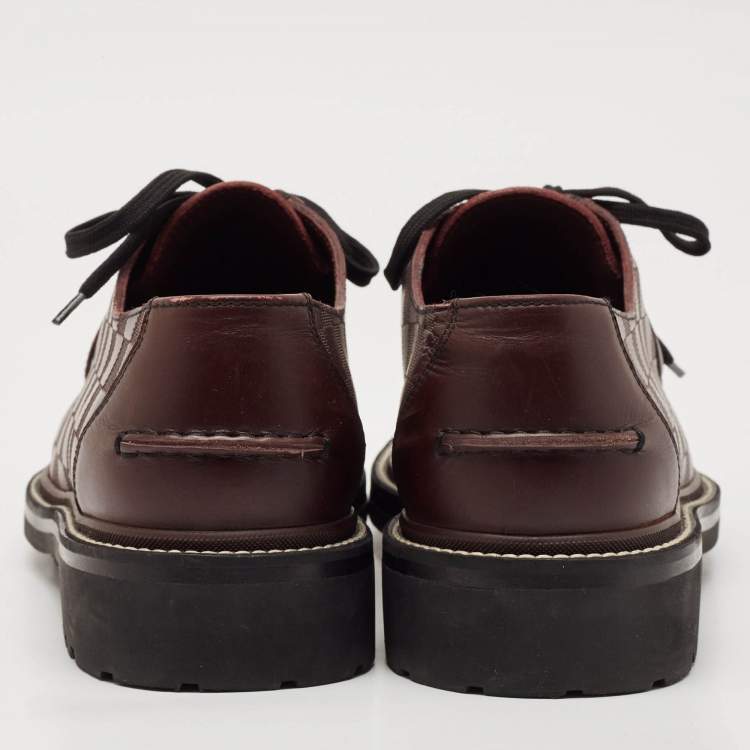 Pre Owned Louis Vuitton Burgundy Damier Infini Leather LV Ranger Derby Size 42
