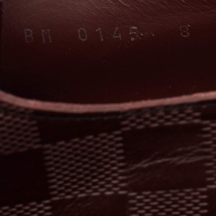 Pre Owned Louis Vuitton Burgundy Damier Infini Leather LV Ranger Derby Size 42