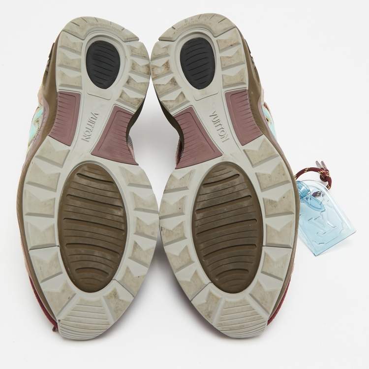 Pre Owned Louis Vuitton Multicolor Suede and Mesh LV Trail Sneakers Size 43