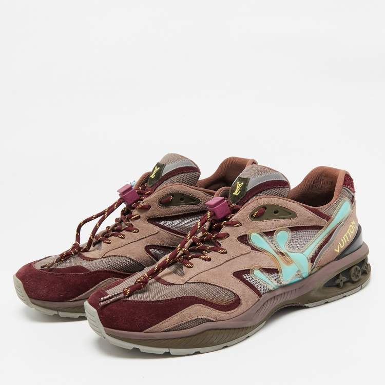Pre Owned Louis Vuitton Multicolor Suede and Mesh LV Trail Sneakers Size 43