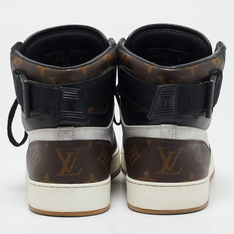 Pre Owned Louis Vuitton Tricolor Monogram Canvas and Leather Rivoli High Top Sneakers Size 39