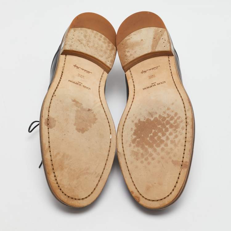 Pre Owned Louis Vuitton Black Leather  Lace Up Oxford Size 44.5