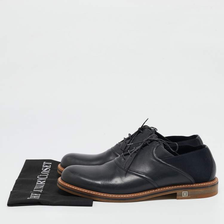 Pre Owned Louis Vuitton Black Leather  Lace Up Oxford Size 44.5