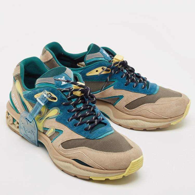 مملوكة مسبقًا Louis Vuitton Multicolor Leather and Mesh LV Trail Sneakers Size 42.5
