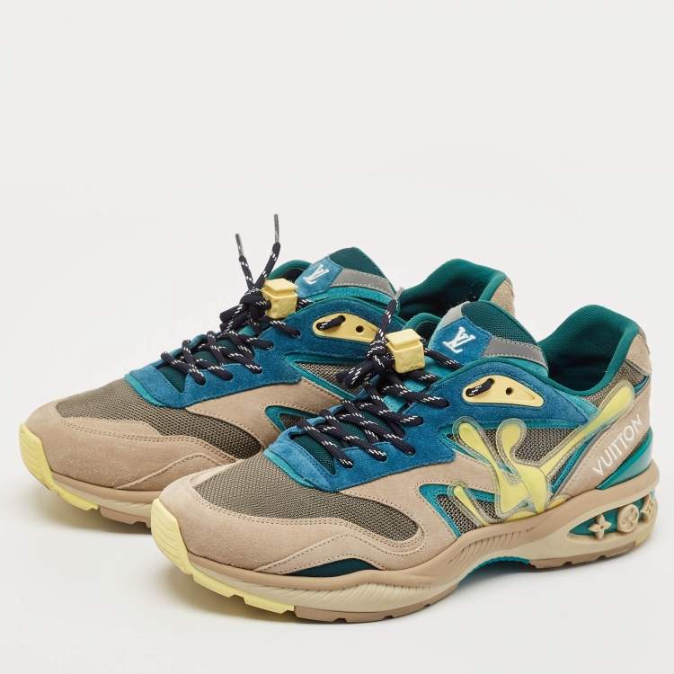 مملوكة مسبقًا Louis Vuitton Multicolor Leather and Mesh LV Trail Sneakers Size 42.5