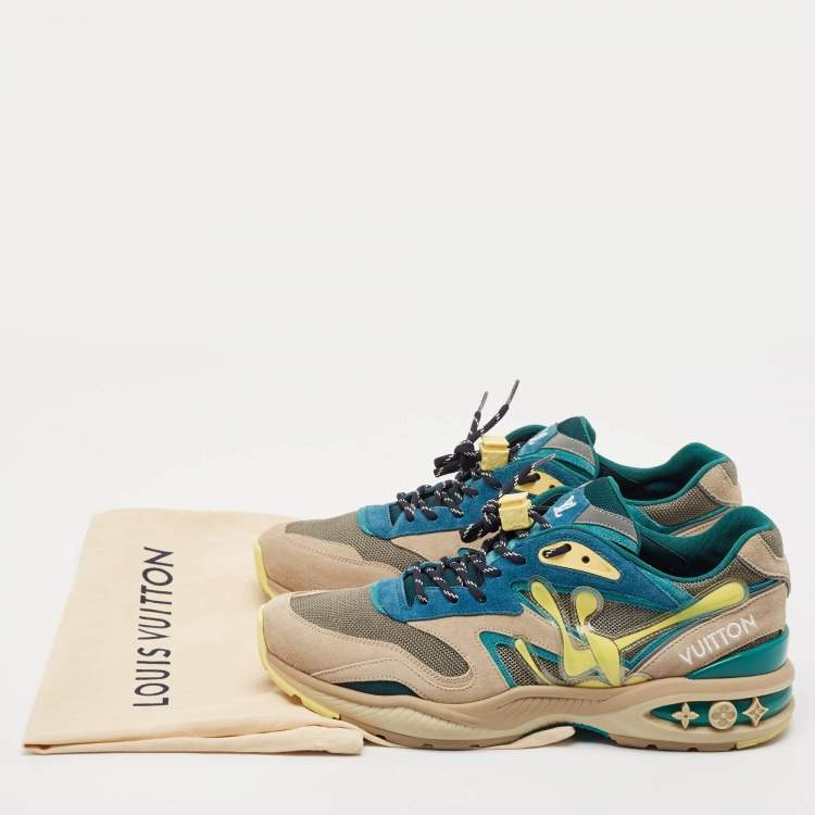 مملوكة مسبقًا Louis Vuitton Multicolor Leather and Mesh LV Trail Sneakers Size 42.5