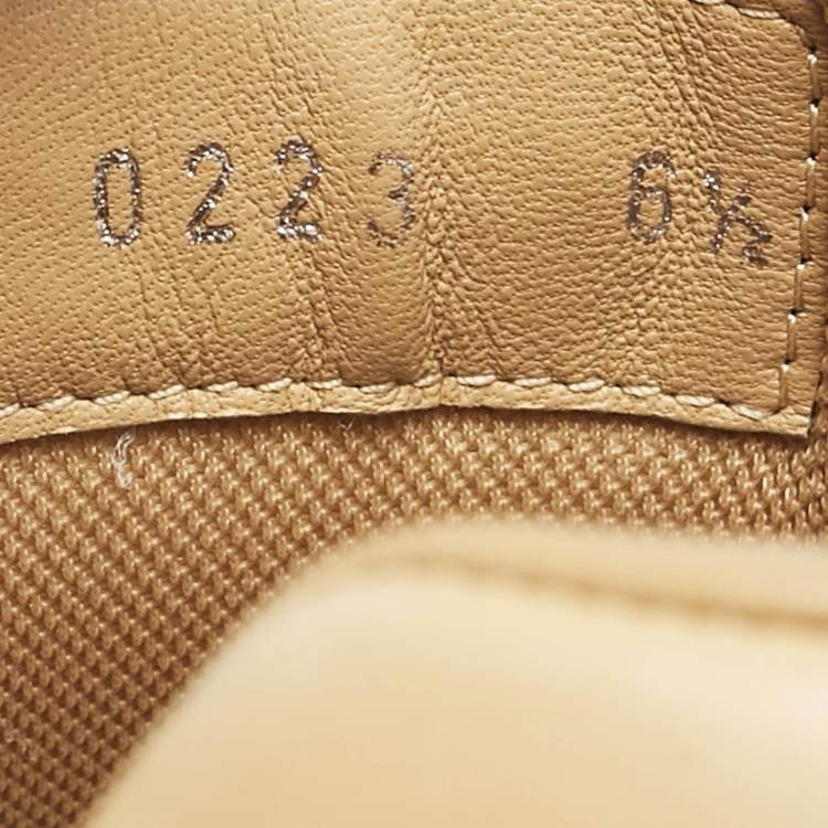 Pre Owned Louis Vuitton White/Beige Leather Beverly Hills Low Top Sneakers Size 40.5