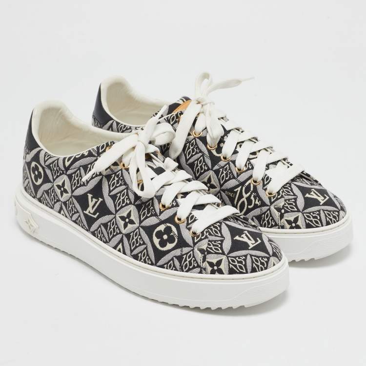 Pre Owned Louis Vuitton Monogram Canvas and Leather LV Trainers Sneakers Size 42 