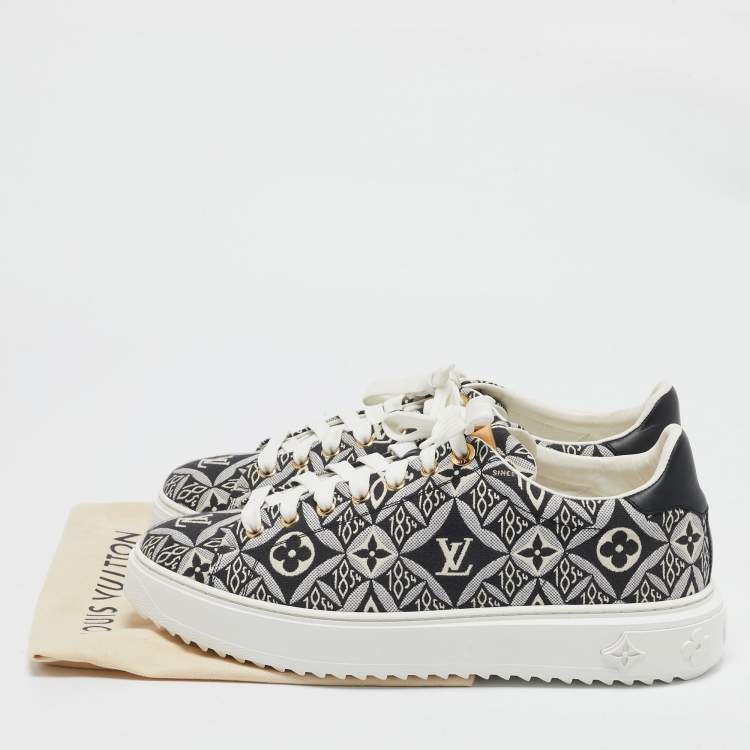 Pre Owned Louis Vuitton Monogram Canvas and Leather LV Trainers Sneakers Size 42 