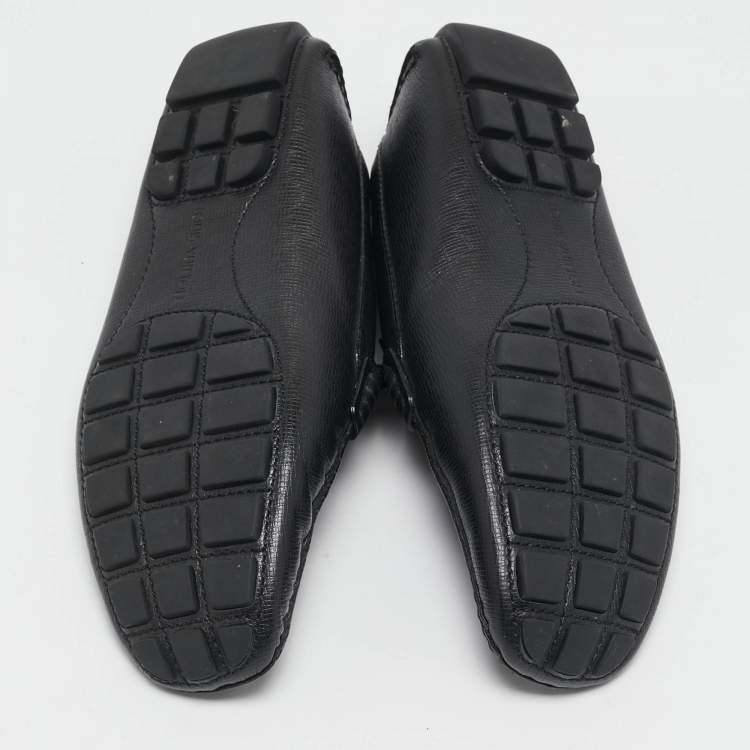مملوكة مسبقًا Louis Vuitton Black Leather Monte Carlo Slip On Loafers Size 42