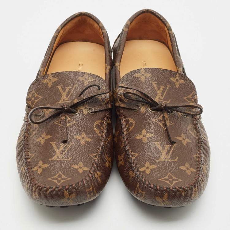 Pre Owned Louis Vuitton Monogram Canvas Arizona Loafers Size 43.5