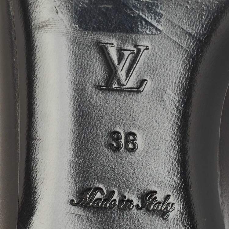 Pre Owned Louis Vuitton Black Leather Upper Case Loafers Size 38