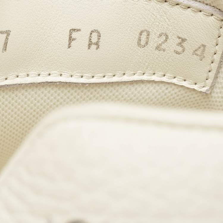 Pre Owned Louis Vuitton Beige Monogram Denim and Leather Beverly Hills Sneakers Size 41