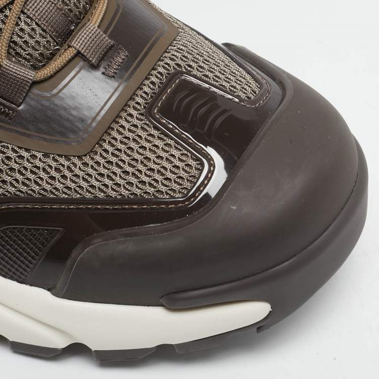 Pre Owned Louis Vuitton Brown Mesh and Leather LV Runner Tatic Sneakers Size 44
