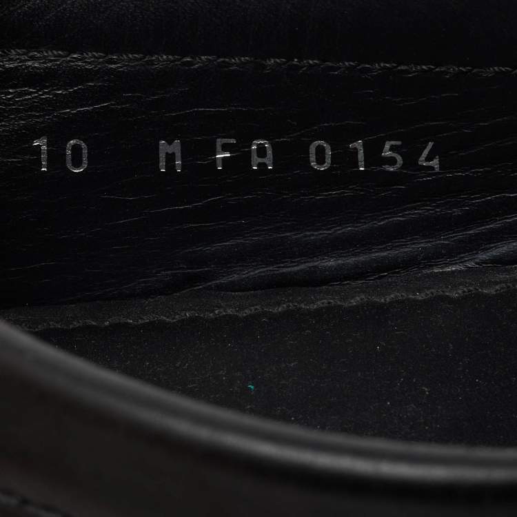 Pre Owned Louis Vuitton Black Leather Monte Carlo Slip On Loafers Size 44
