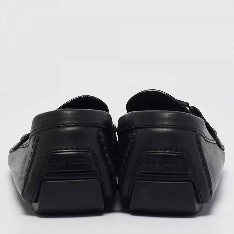 مملوكة مسبقًا Louis Vuitton Black Leather Monte Carlo Loafers Size 42.5