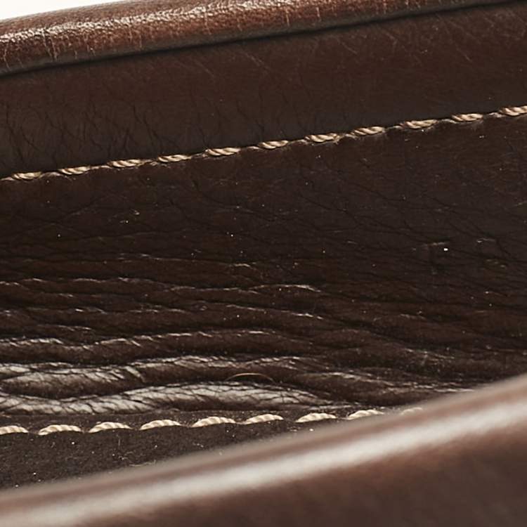 Pre Owned Louis Vuitton Brown Leather Monte Carlo Loafers Size 42.5