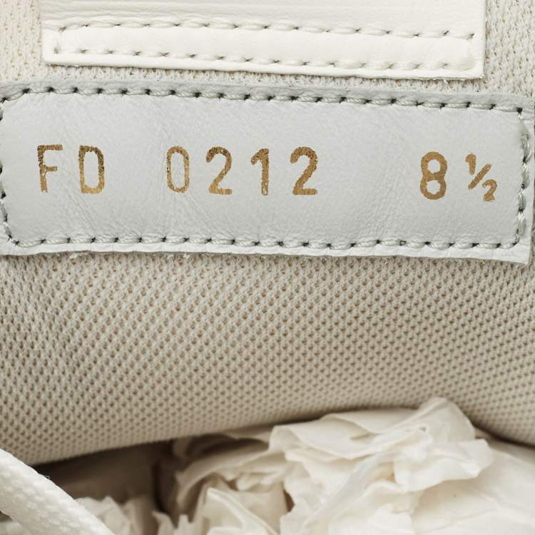 Pre Owned Louis Vuitton White Leather LV Trainer Sneakers Size 42.5