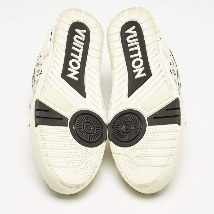 Pre Owned Louis Vuitton x Tyler The Creator Multicolor Monogram Leather LV Trainer Sneakers Size 42.5