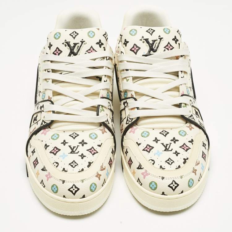 Pre Owned Louis Vuitton x Tyler The Creator Multicolor Monogram Leather LV Trainer Sneakers Size 42.5